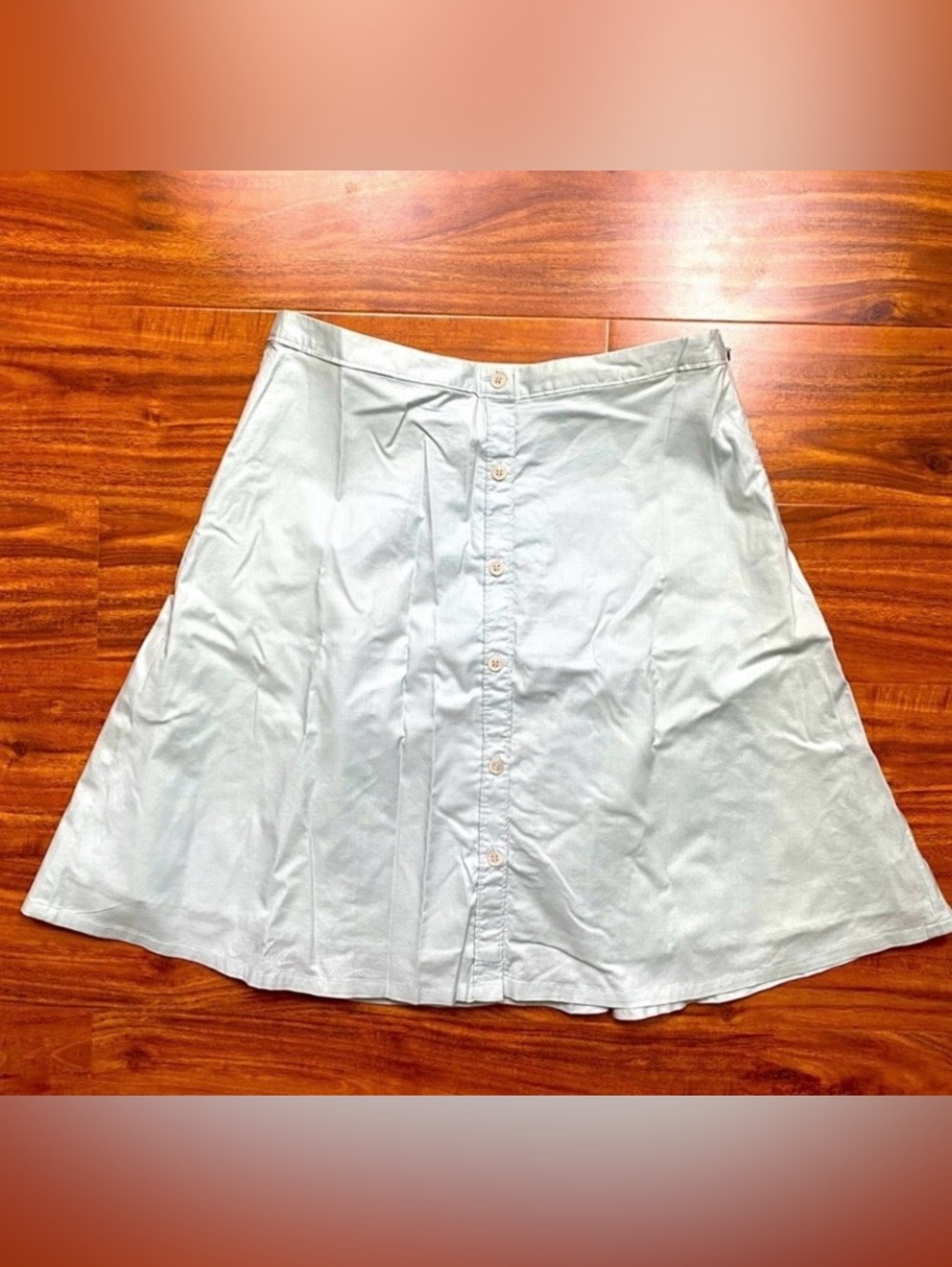 Anthropologie Odille Women's Y2K Mint Green Button Flowy Skirt Size 4 Classic